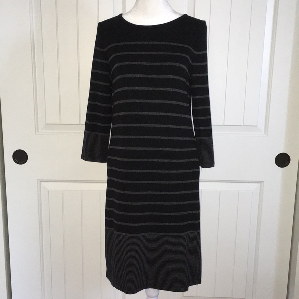 Women’s Black and Gray Striped Dress Size Small